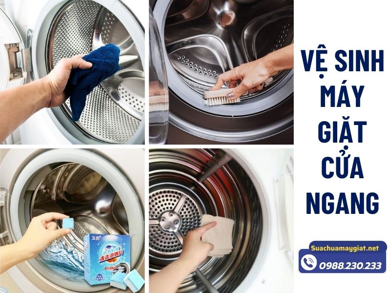 Vệ sinh máy giặt lồng ngang uy tín, giá rẻ 