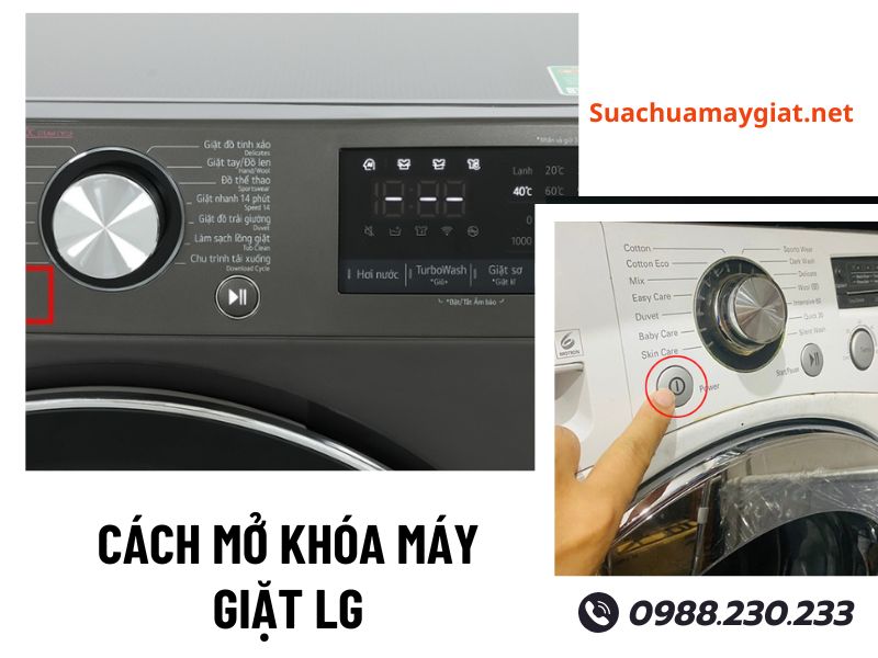 Cách mở khóa máy giặt LG