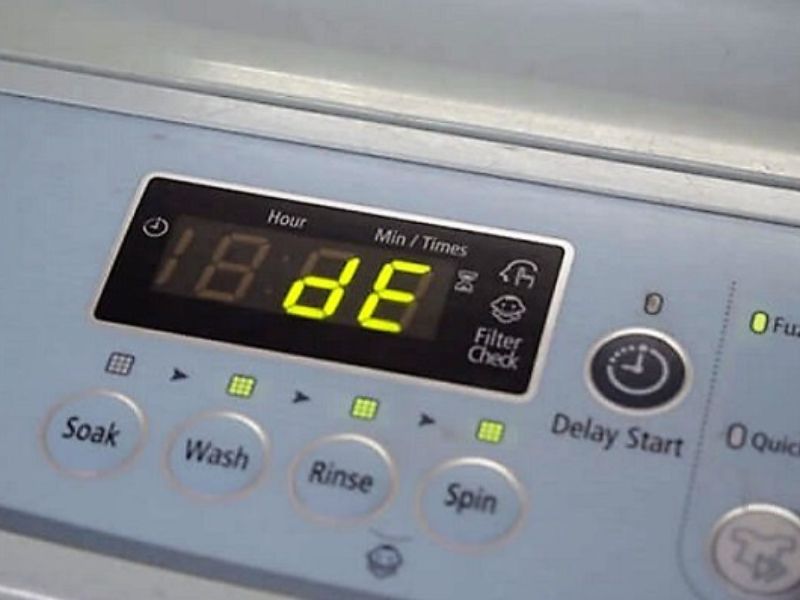 Dấu hiệu nhận biết lỗi DE máy giặt LG