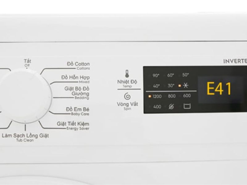 Dấu hiệu nhận biết lỗi E41 máy giặt Electrolux