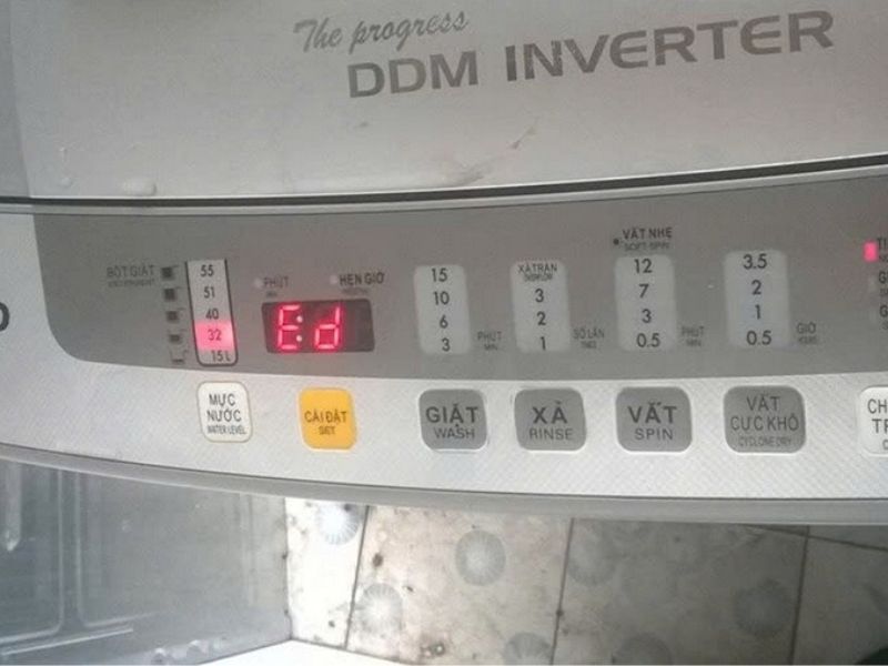 Dấu hiệu nhận biết lỗi ED máy giặt Sanyo 