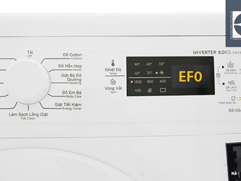 Dấu hiệu nhận biết lỗi EF0 máy giặt Electrolux
