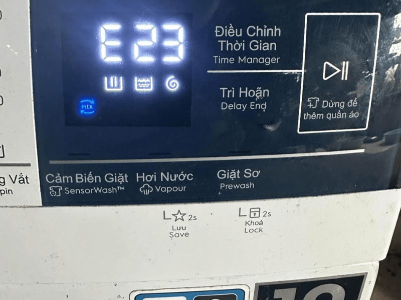 Nguyên nhân và cách sửa lỗi E23 máy giặt Electrolux