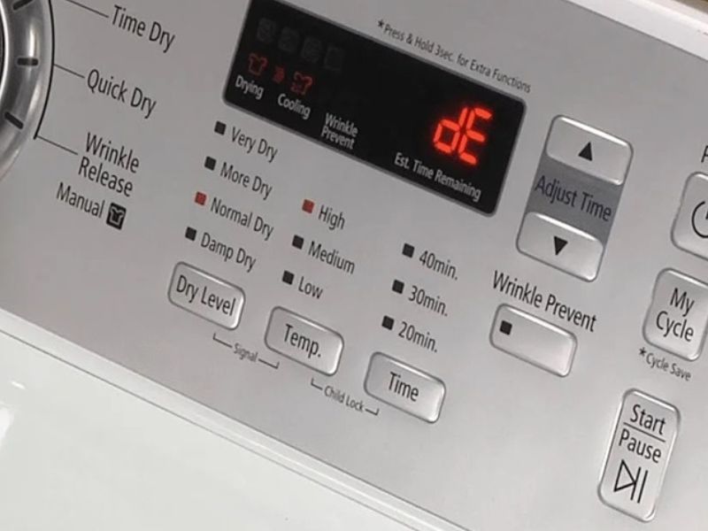 Dấu hiệu nhận biết lỗi DE máy giặt Samsung