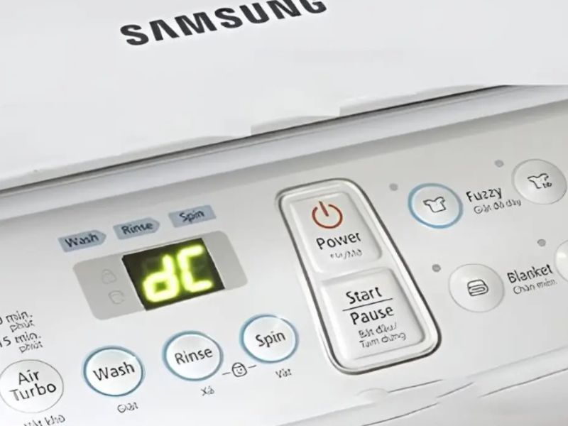 Dấu hiệu nhận biết máy giặt Samsung báo lỗi DC