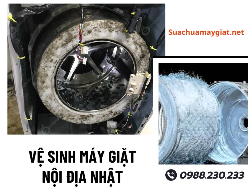 Vệ sinh máy giặt nội địa Nhật tại Hà Nội 